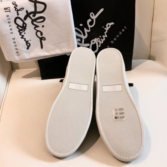 Alice + Olivia Camil Glitter Womens Mid-Top Black Fashion Sneakers Athletic Shoe - Picture 9 of 10